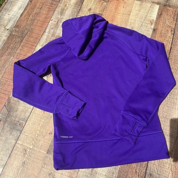 Nike Therma-Fit | Women's Purple Drawstring Fingerholes Funnel Hoodie Sz S - Picture 4 of 4